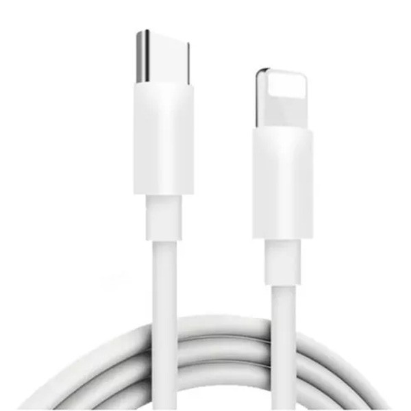 Cabo Carregador USB-C Compatível iPhone Apple Lightning Branco