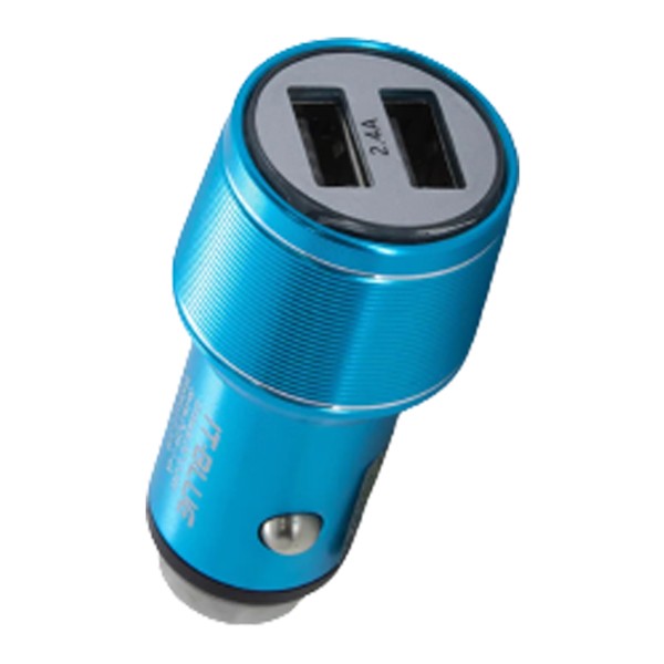 Carregador Veicular Rápido Turbo 3.4A USB 2 Saídas Azul