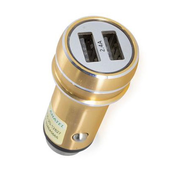 Carregador Veicular Rápido Turbo 3.4A USB 2 Saídas Dourado