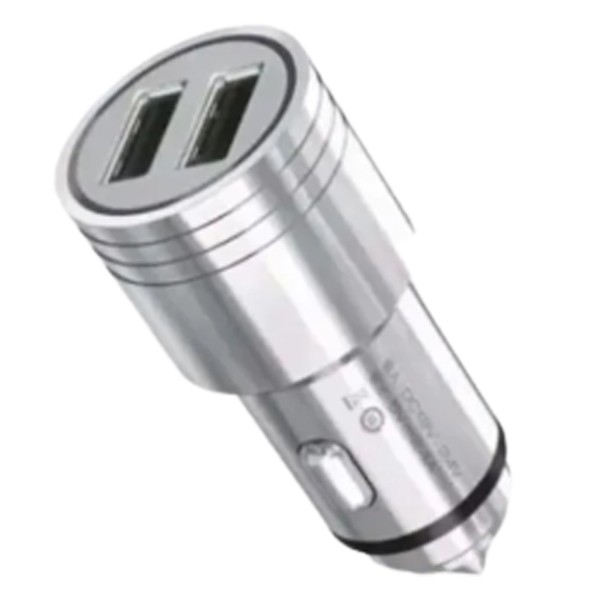 Carregador Veicular Rápido Turbo 3.4A USB 2 Saídas Prata